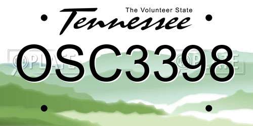 OSC3398 Tennessee License Plate