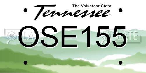 OSE155 Tennessee License Plate