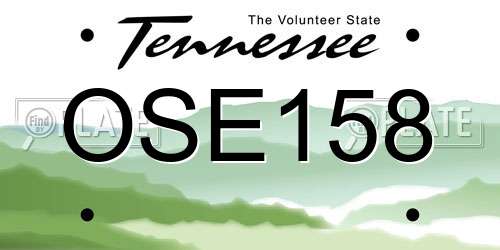 OSE158 Tennessee License Plate