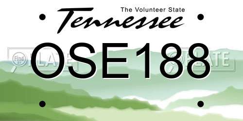 OSE188 Tennessee License Plate