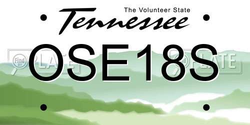 OSE18S Tennessee License Plate