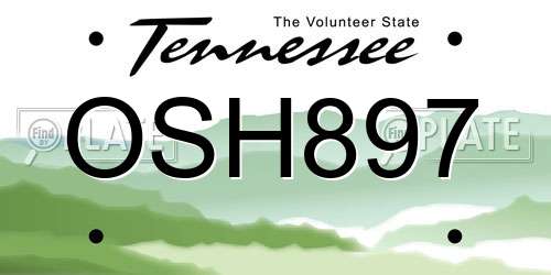 OSH897 Tennessee License Plate