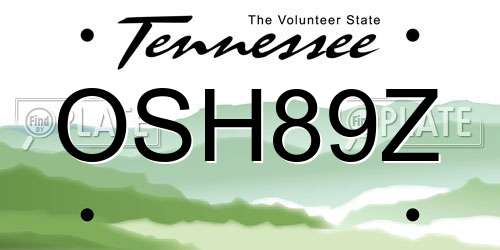 OSH89Z Tennessee License Plate