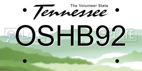 OSHB92 Tennessee License Plate