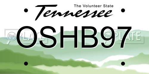 OSHB97 Tennessee License Plate
