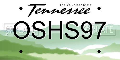 OSHS97 Tennessee License Plate