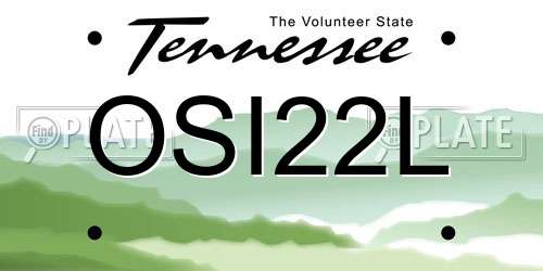 OSI22L Tennessee License Plate
