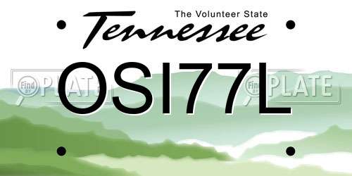 OSI77L Tennessee License Plate