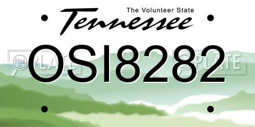 OSI8282 Tennessee License Plate