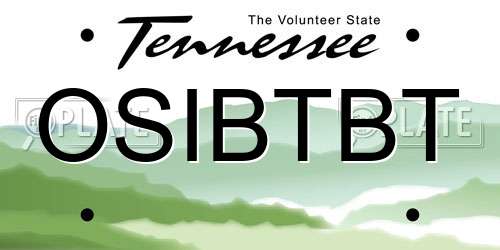 OSIBTBT Tennessee License Plate