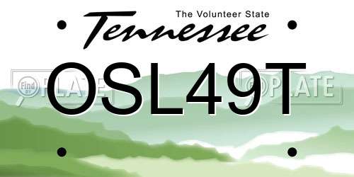 OSL49T Tennessee License Plate