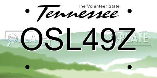 OSL49Z Tennessee License Plate