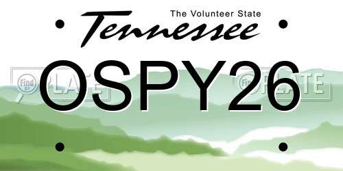OSPY26 Tennessee License Plate