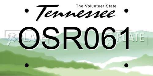 OSR061 Tennessee License Plate