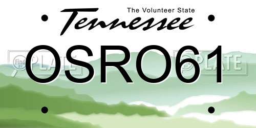 OSRO61 Tennessee License Plate
