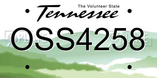 OSS4258 Tennessee License Plate