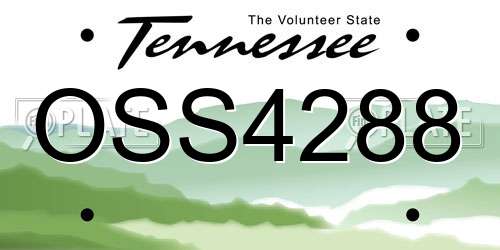 OSS4288 Tennessee License Plate