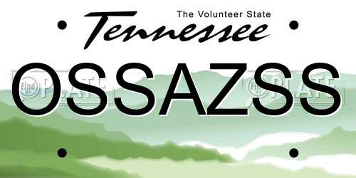 OSSAZSS Tennessee License Plate