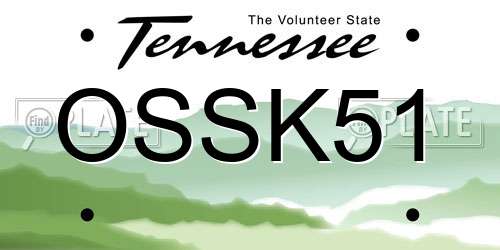 OSSK51 Tennessee License Plate