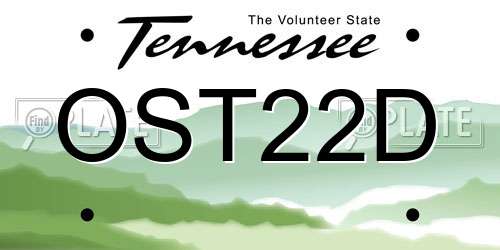 OST22D Tennessee License Plate