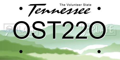 OST22O Tennessee License Plate