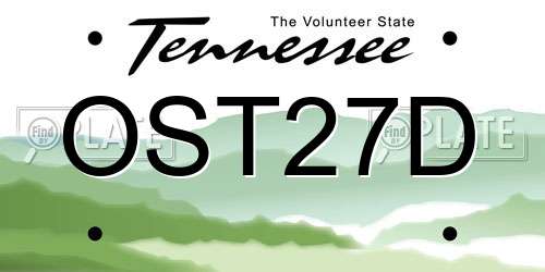 OST27D Tennessee License Plate