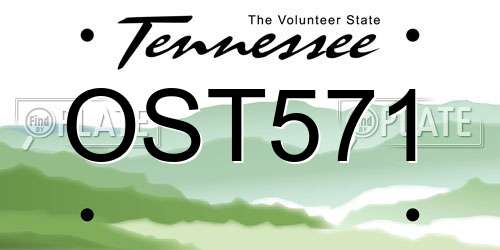 OST571 Tennessee License Plate