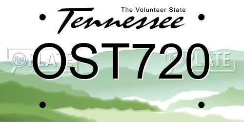 OST720 Tennessee License Plate