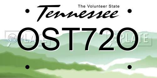 OST72O Tennessee License Plate