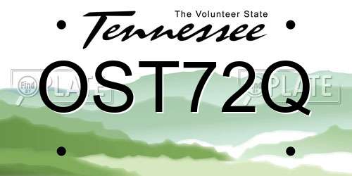 OST72Q Tennessee License Plate