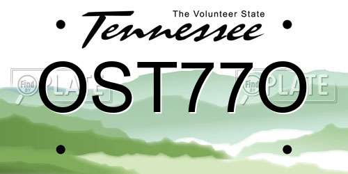 OST77O Tennessee License Plate