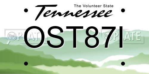 OST87I Tennessee License Plate