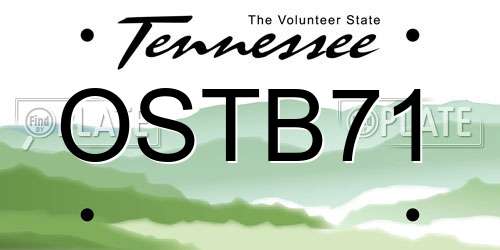 OSTB71 Tennessee License Plate