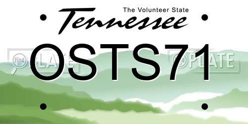 OSTS71 Tennessee License Plate