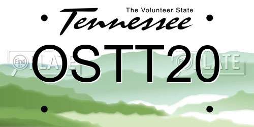 OSTT20 Tennessee License Plate
