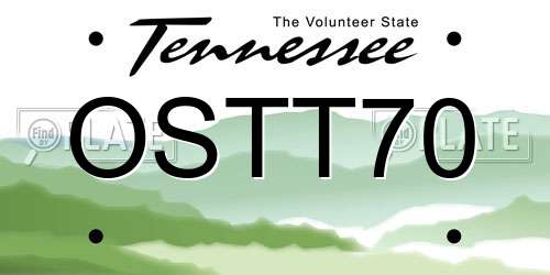 OSTT70 Tennessee License Plate