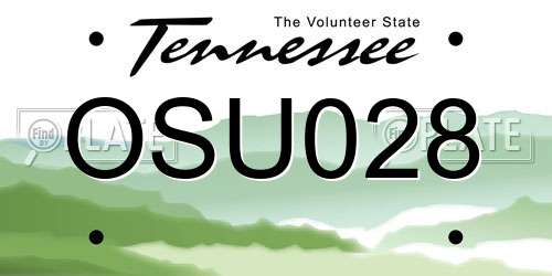 OSU028 Tennessee License Plate