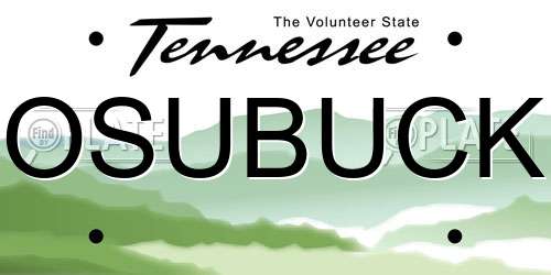 OSUBUCK Tennessee License Plate