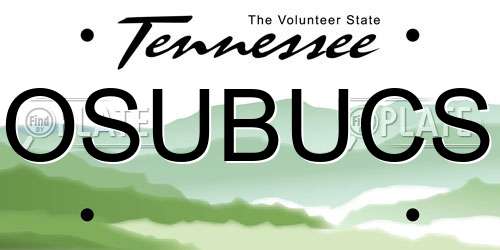 OSUBUCS Tennessee License Plate