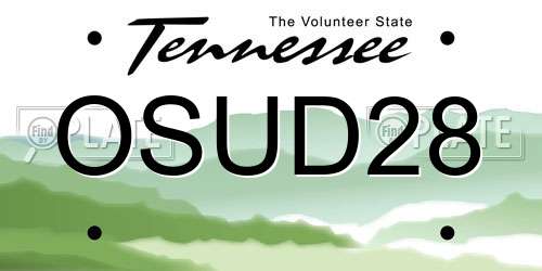 OSUD28 Tennessee License Plate