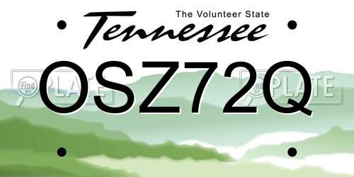 OSZ72Q Tennessee License Plate