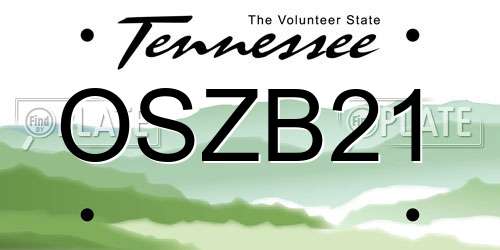 OSZB21 Tennessee License Plate