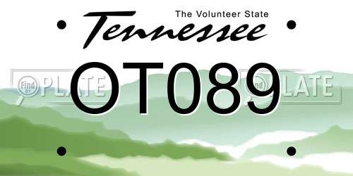 OT089 Tennessee License Plate