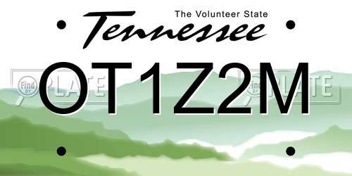 OT1Z2M Tennessee License Plate