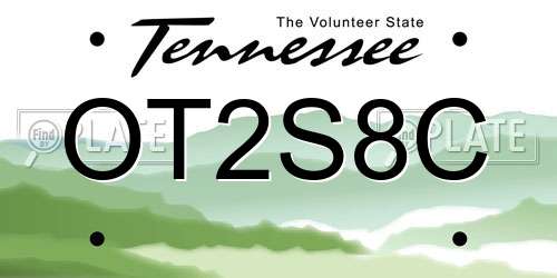 OT2S8C Tennessee License Plate