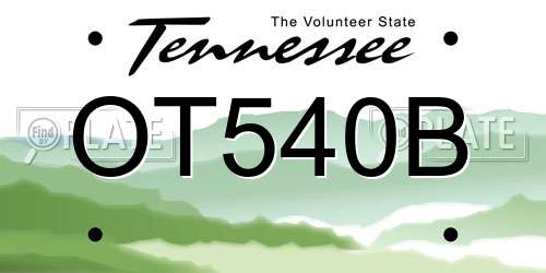 OT540B Tennessee License Plate