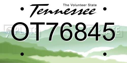 OT76845 Tennessee License Plate
