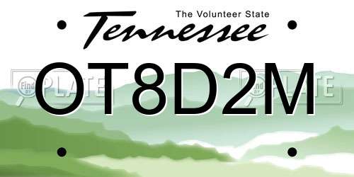OT8D2M Tennessee License Plate