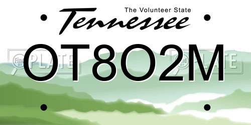 OT8O2M Tennessee License Plate