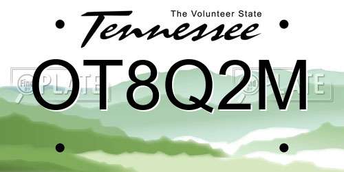 OT8Q2M Tennessee License Plate